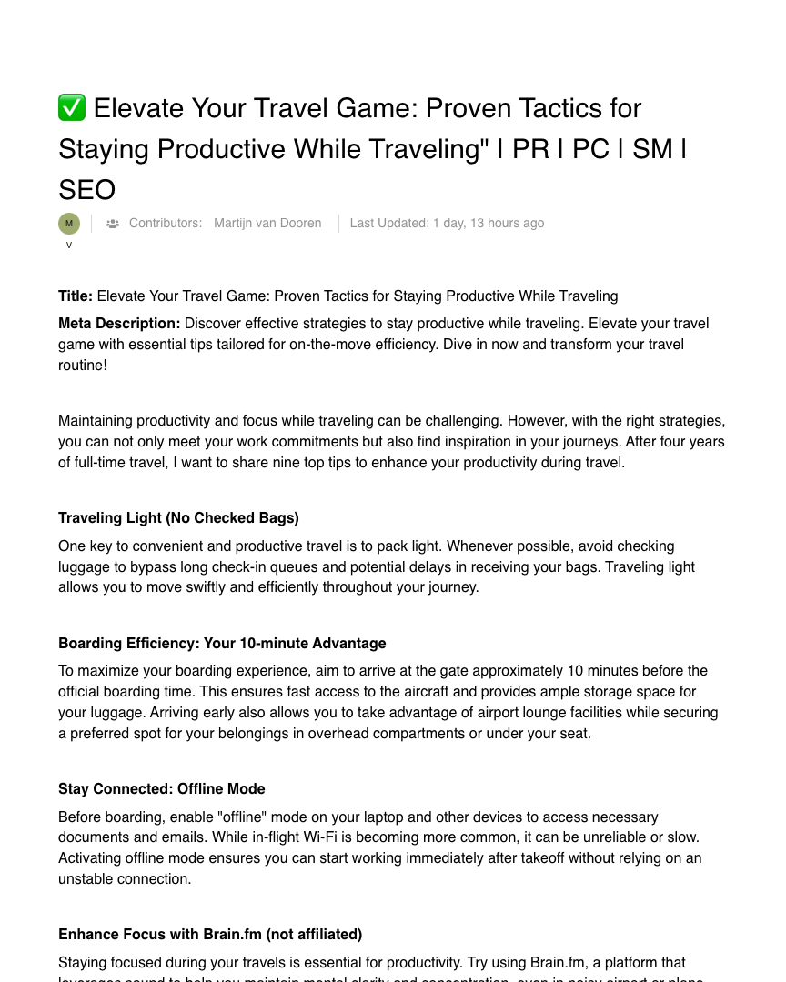 Elevate Your Travel Game Proven Tactics for Staying Productive While