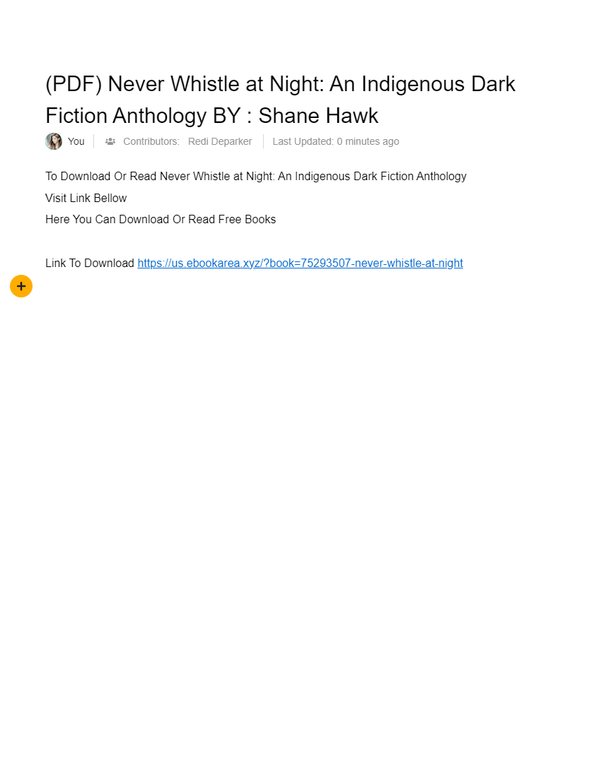 (PDF) Never Whistle at Night An Indigenous Dark Fiction Anthology BY
