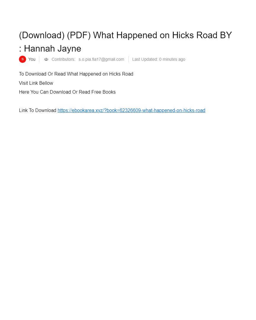 (Download) (PDF) What Happened on Hicks Road BY Hannah Jayne AI