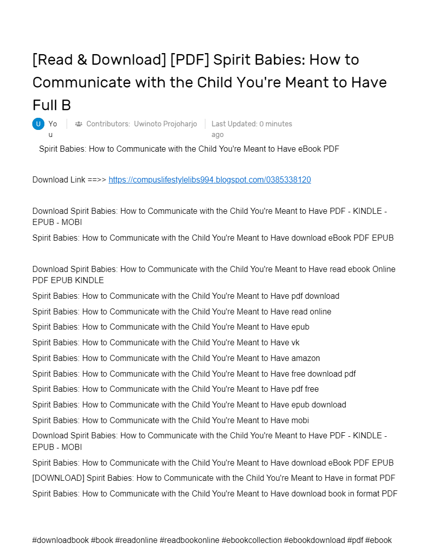 [Read & Download] [PDF] Spirit Babies How to Communicate with the