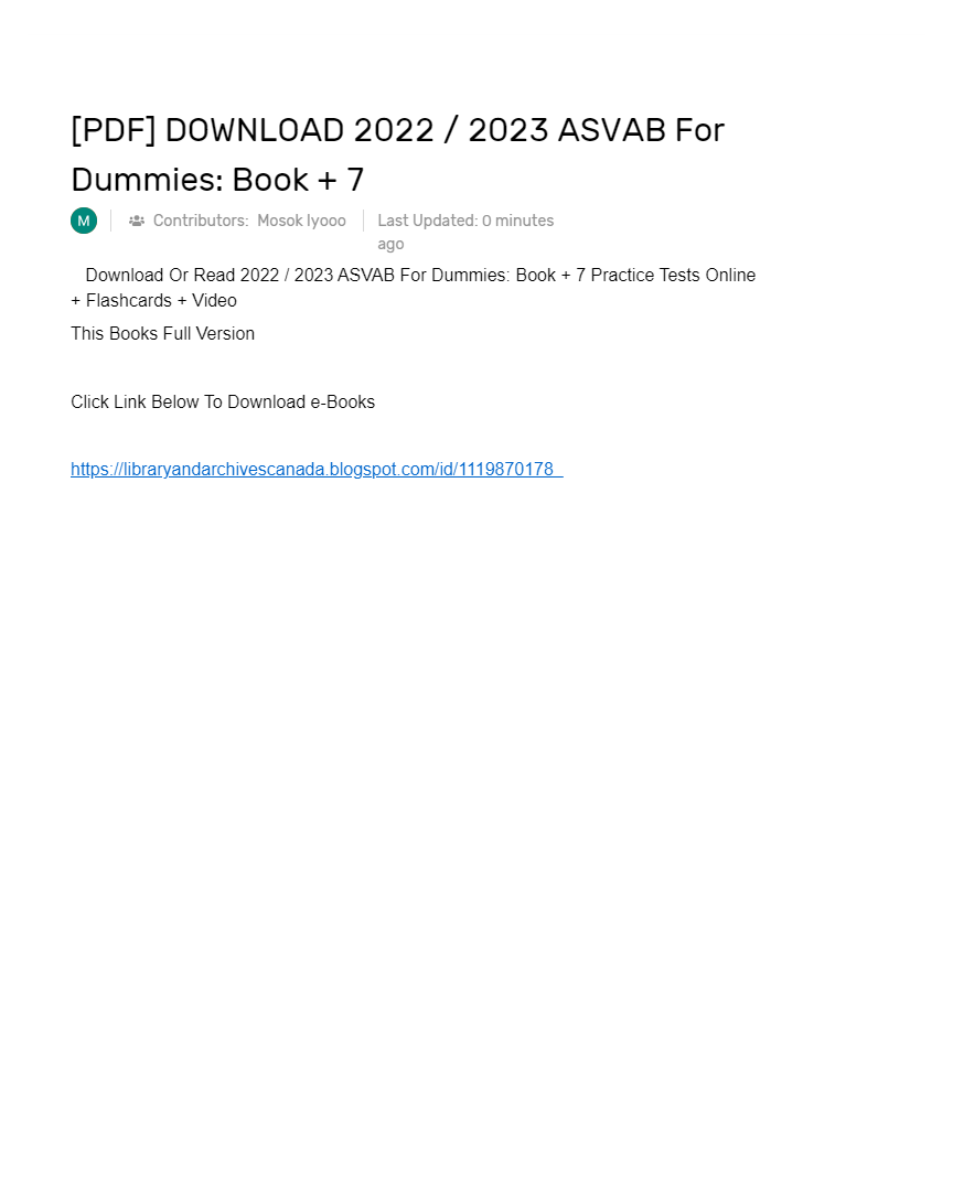 [PDF] DOWNLOAD 2022 / 2023 ASVAB For Dummies Book + 7 AI Powered