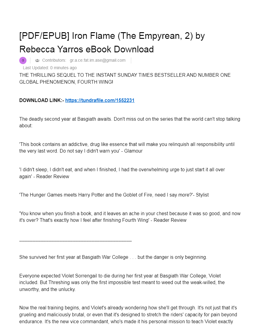 [PDF/EPUB] Iron Flame (The Empyrean, 2) by Rebecca Yarros eBook