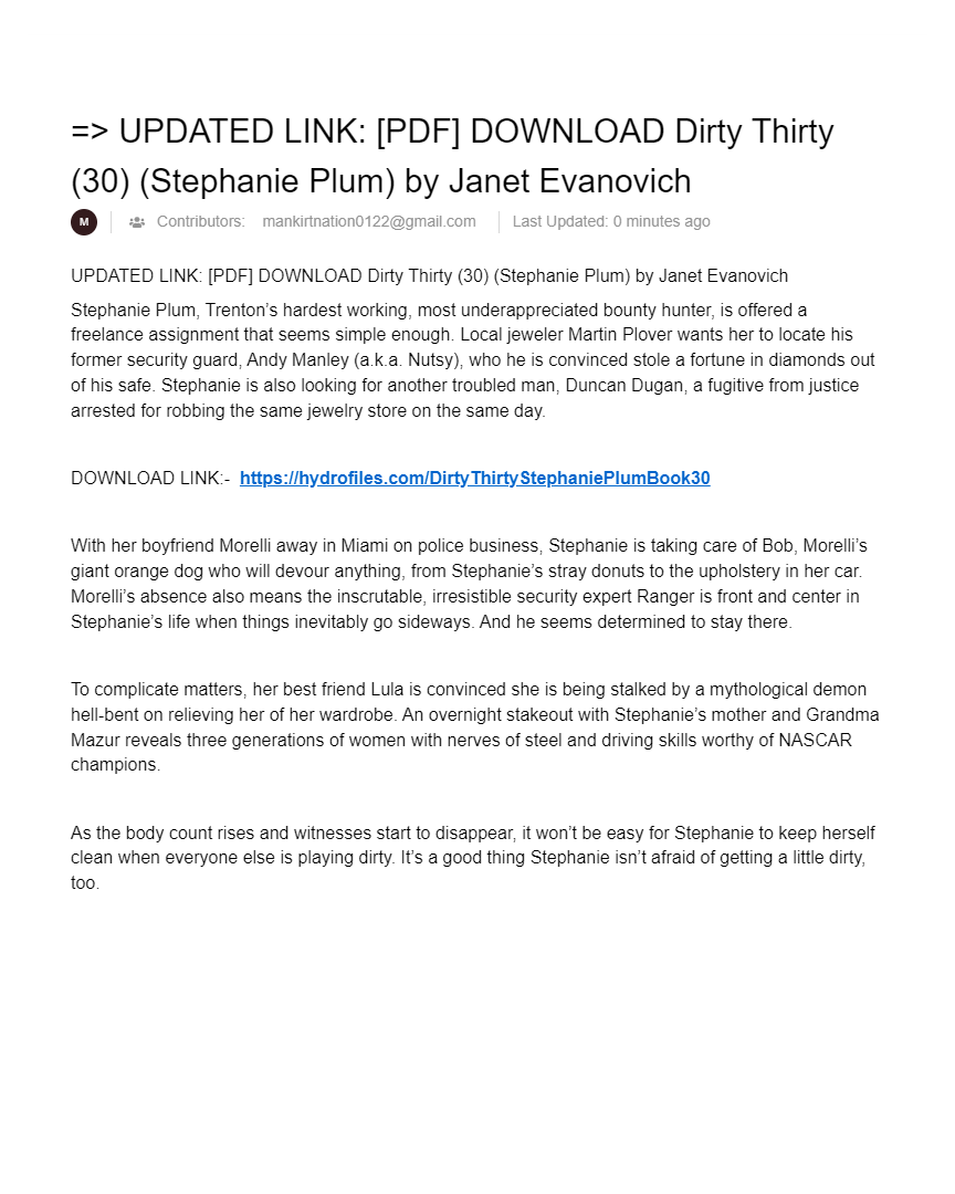 => UPDATED LINK [PDF] DOWNLOAD Dirty Thirty (30) (Stephanie Plum) by