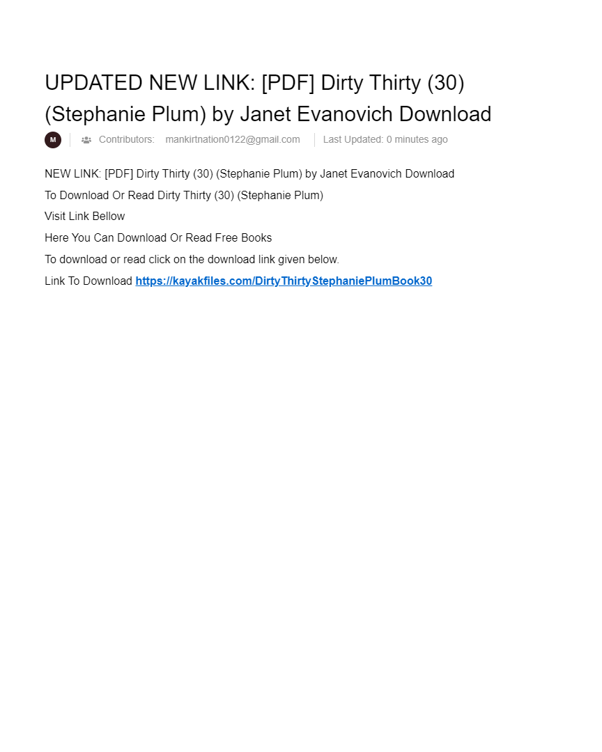 UPDATED NEW LINK [PDF] Dirty Thirty (30) (Stephanie Plum) by