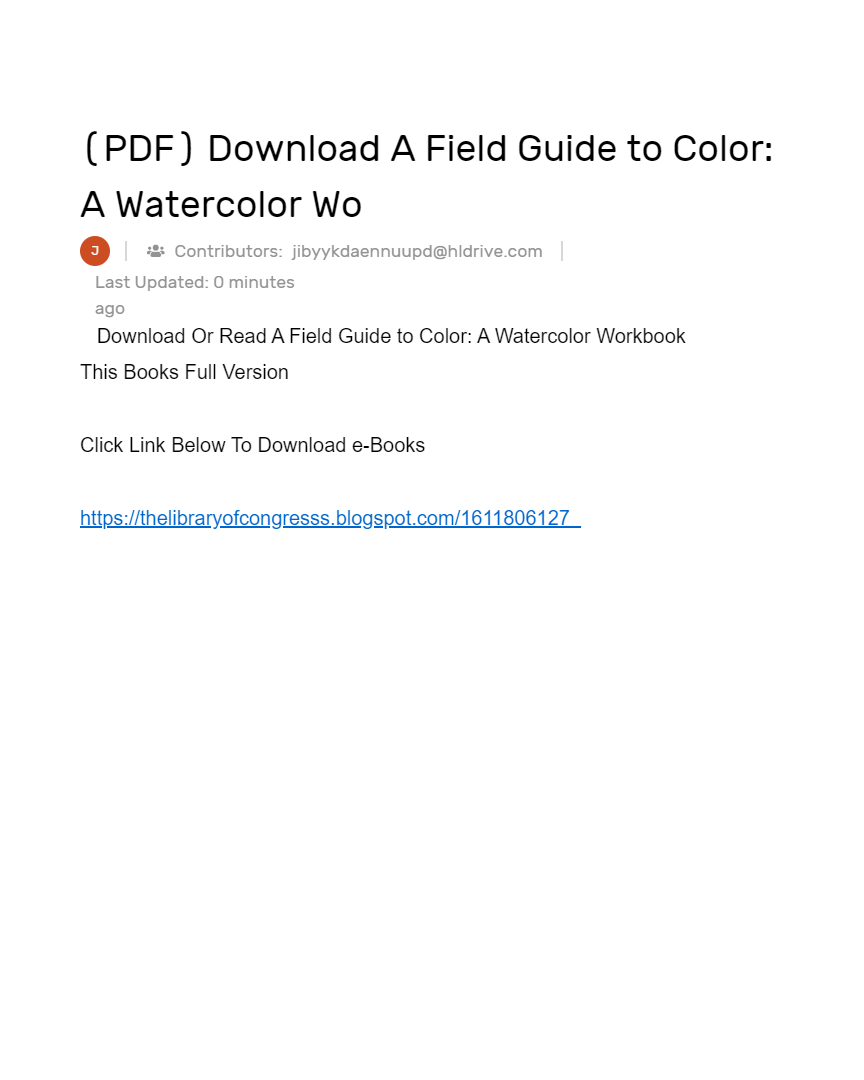 (PDF) Download A Field Guide to Color A Watercolor Wo AI Powered