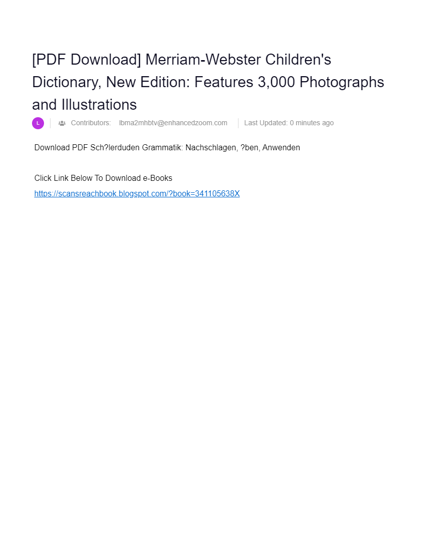 [PDF Download] Merriamster Children's Dictionary, New Edition