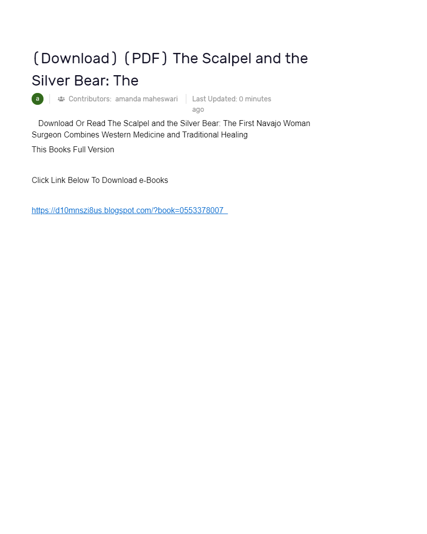 (Download) (PDF) The Scalpel and the Silver Bear The AI Powered
