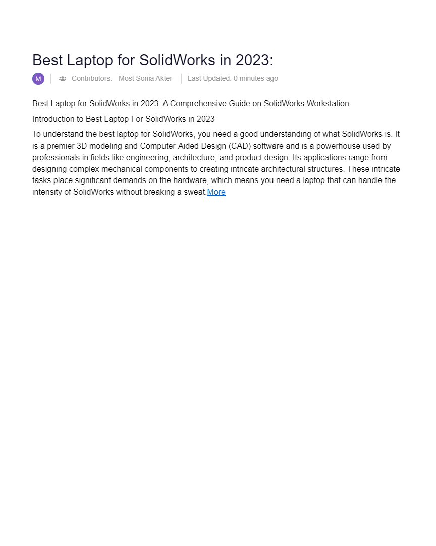 Best Laptop for SolidWorks in 2023 AI Powered Online Docs