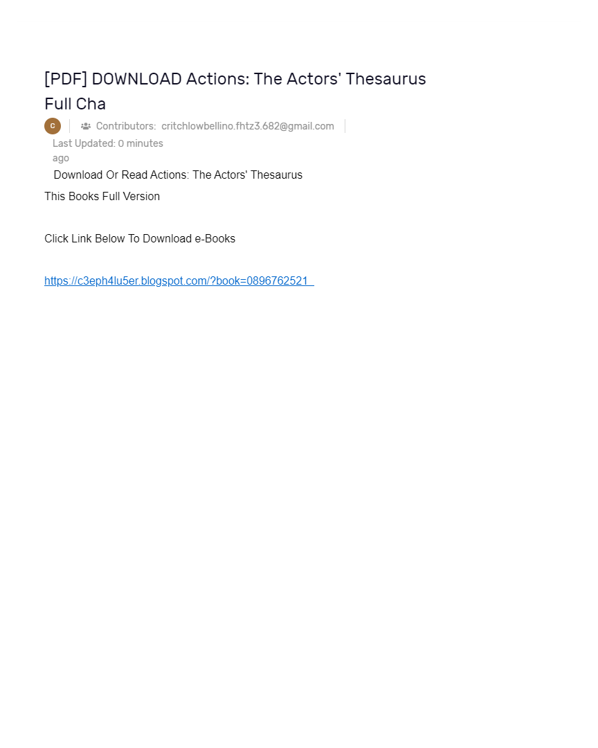 [PDF] DOWNLOAD Actions The Actors' Thesaurus Full Cha AI Powered