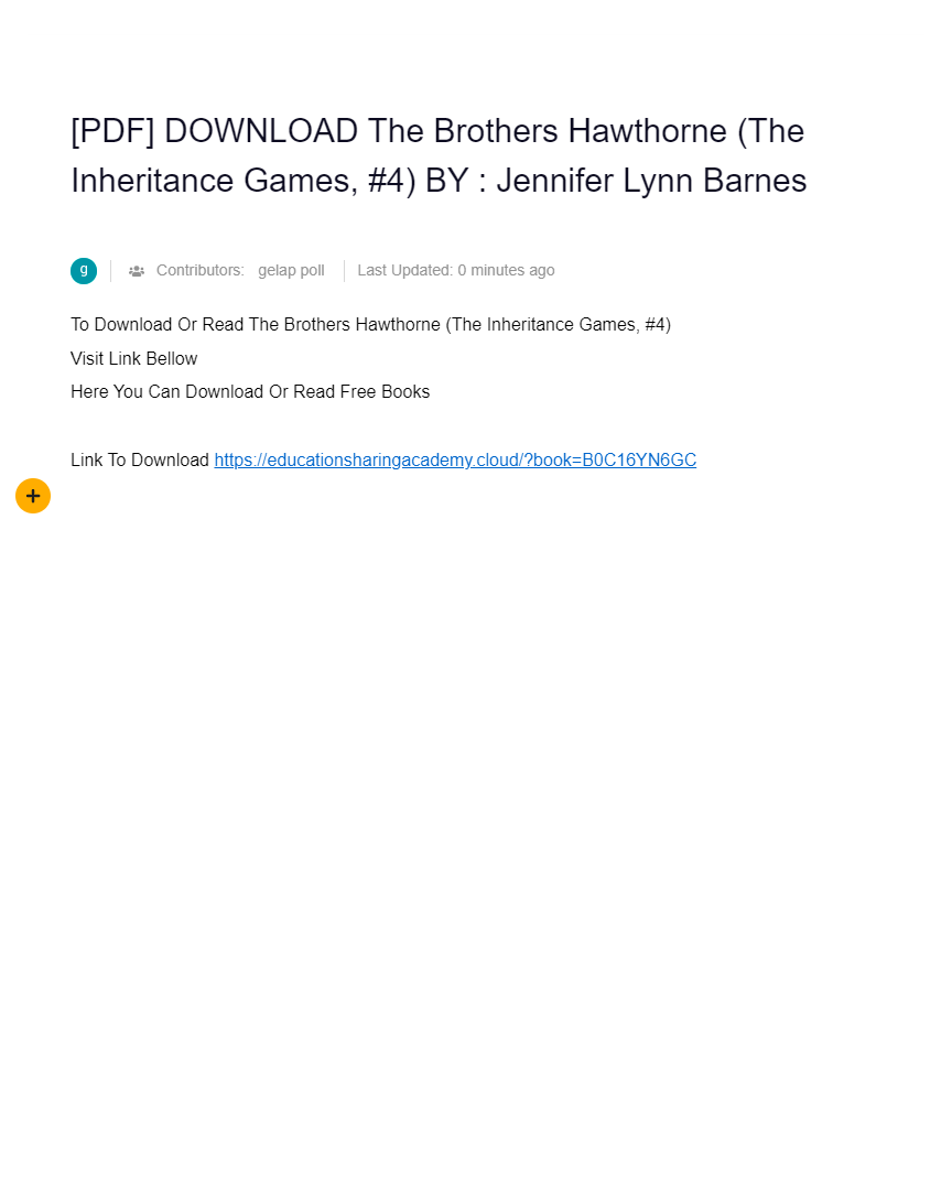 [PDF] DOWNLOAD The Brothers Hawthorne (The Inheritance Games, 4) BY