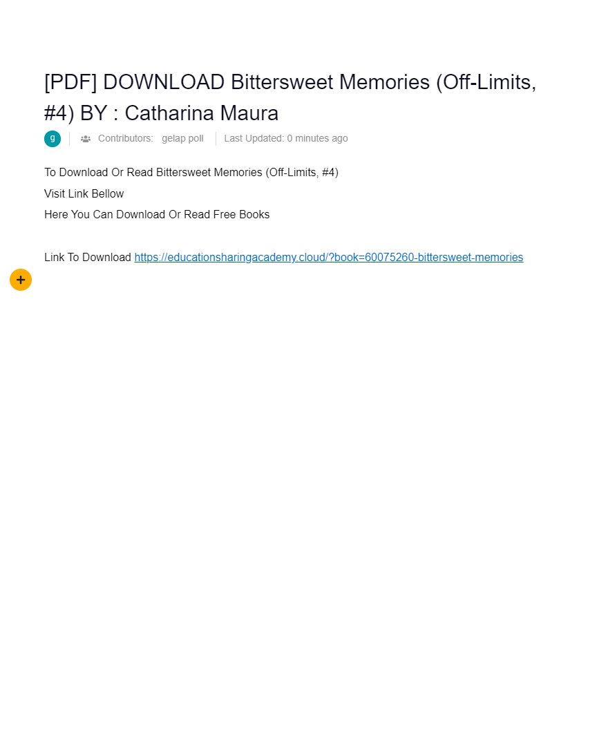 [PDF] DOWNLOAD Bittersweet Memories (OffLimits, 4) BY Catharina