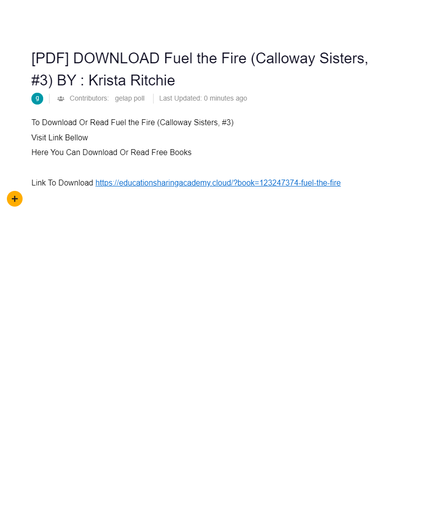 [PDF] DOWNLOAD Fuel the Fire (Calloway Sisters, 3) BY Krista Ritchie