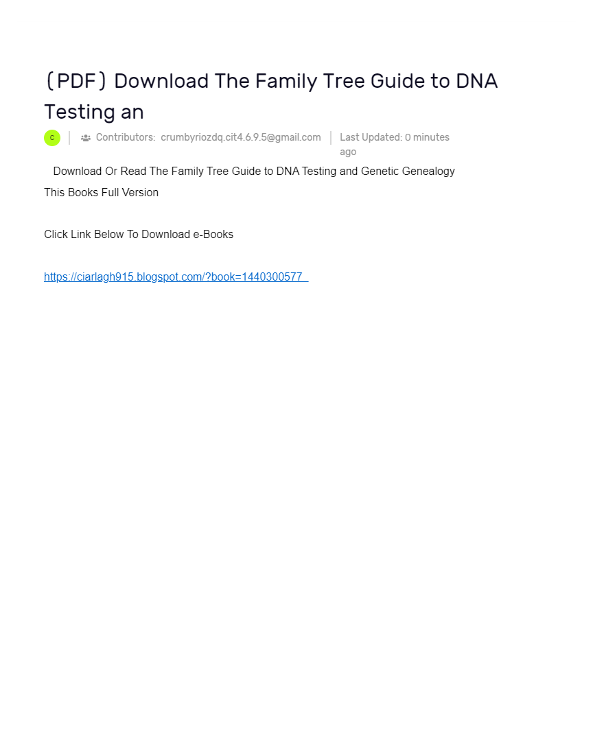 (PDF) Download The Family Tree Guide to DNA Testing an AI Powered