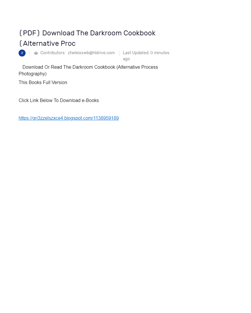 (PDF) Download The Darkroom Cookbook (Alternative Proc AI Powered