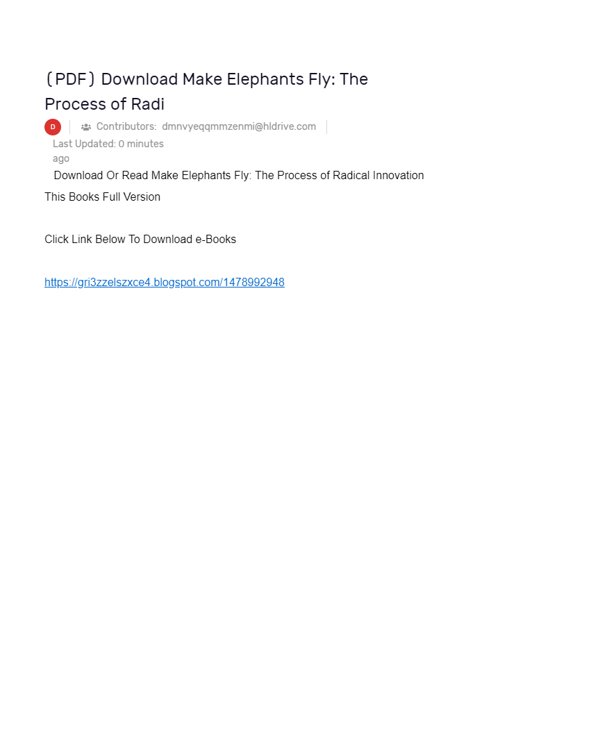 (PDF) Download Make Elephants Fly The Process of Radi AI Powered