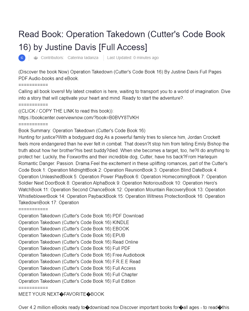 Read Book Operation Takedown (Cutter's Code Book 16) by Justine Davis