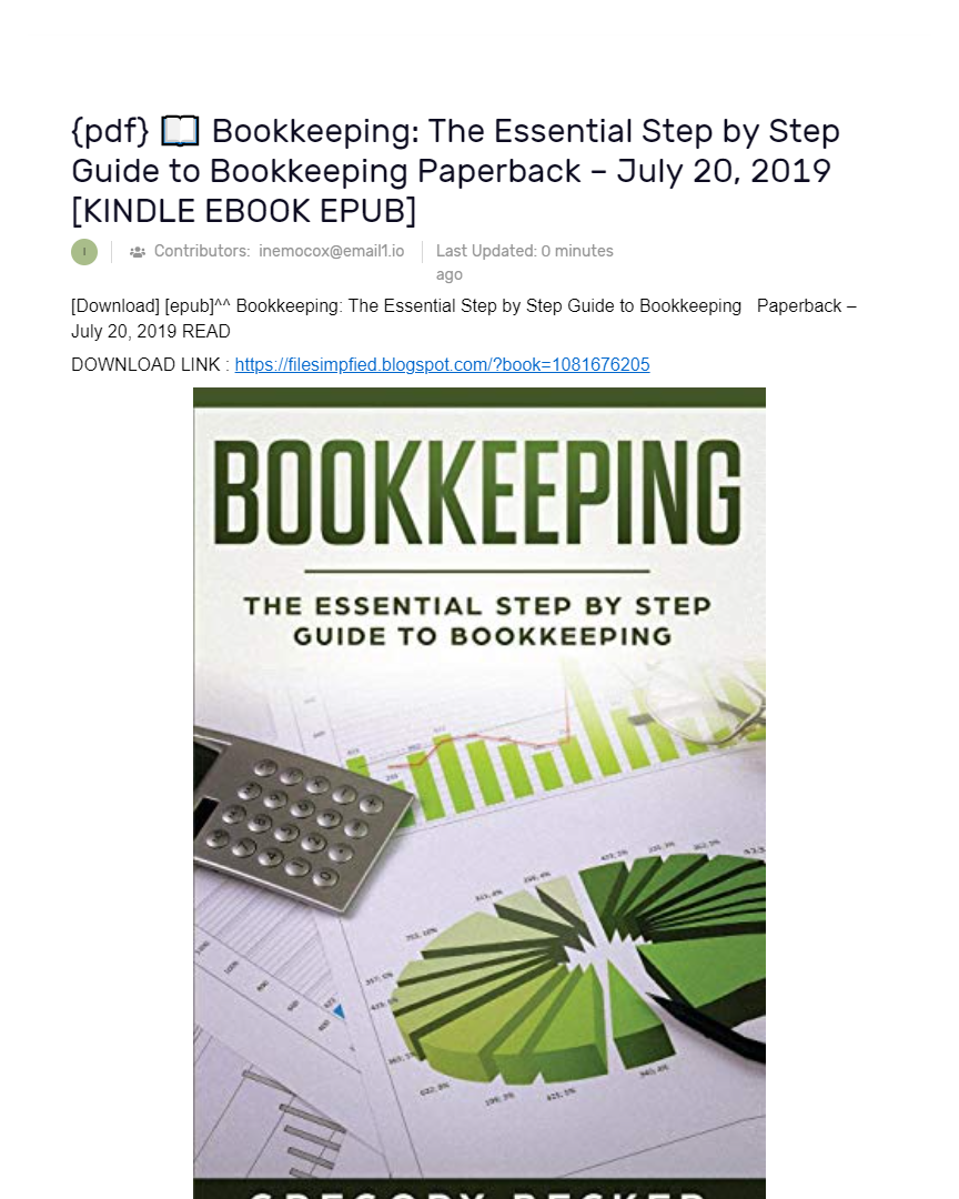 {pdf} 📖 Bookkeeping The Essential Step by Step Guide to Bookkeeping Paperback July 20, 2019