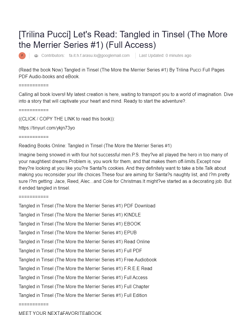 [Trilina Pucci] Let's Read Tangled in Tinsel (The More the Merrier Series 1) (Full Access