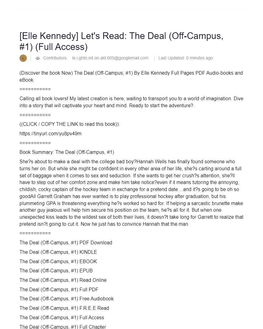 [Elle Kennedy] Let's Read The Deal (OffCampus, 1) (Full Access) AI