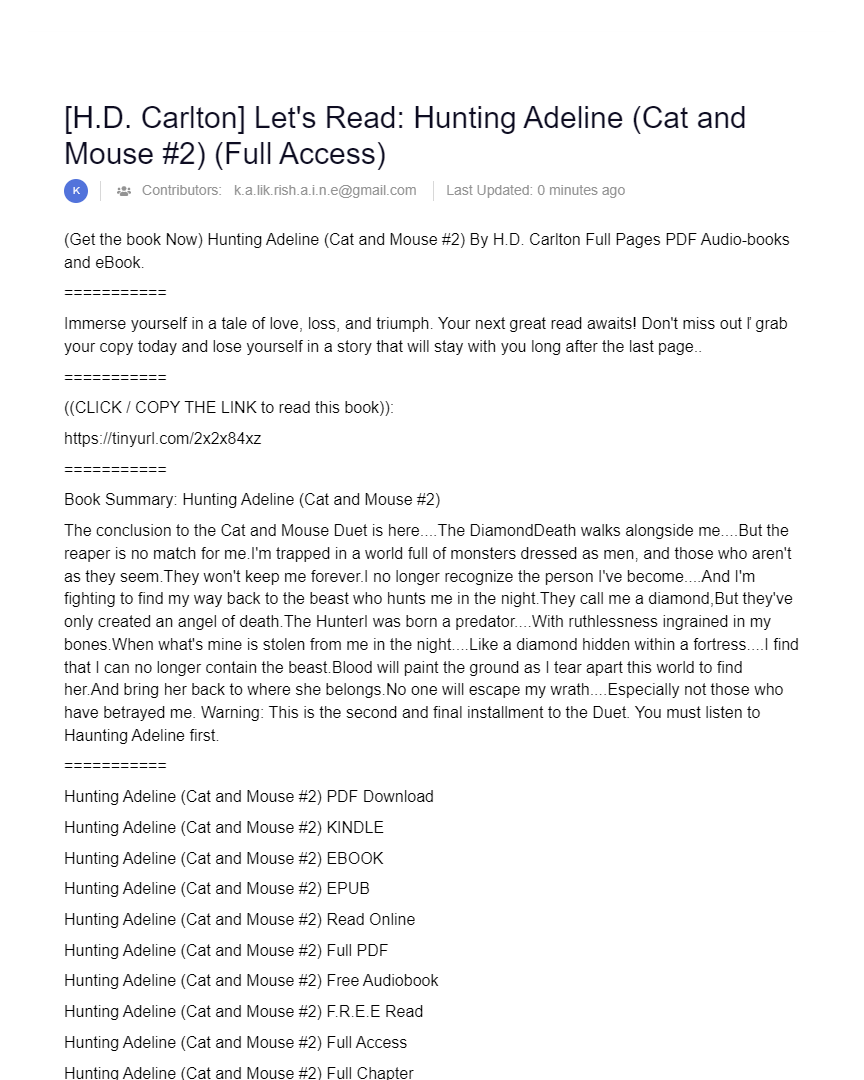 [H.D. Carlton] Let's Read Hunting Adeline (Cat and Mouse 2) (Full